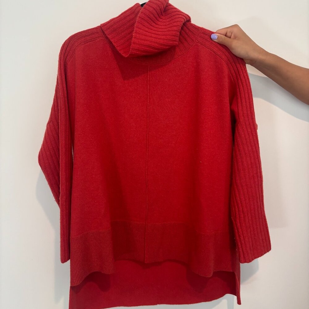 The Cashmere Project Oversized Orange Drape Sweater